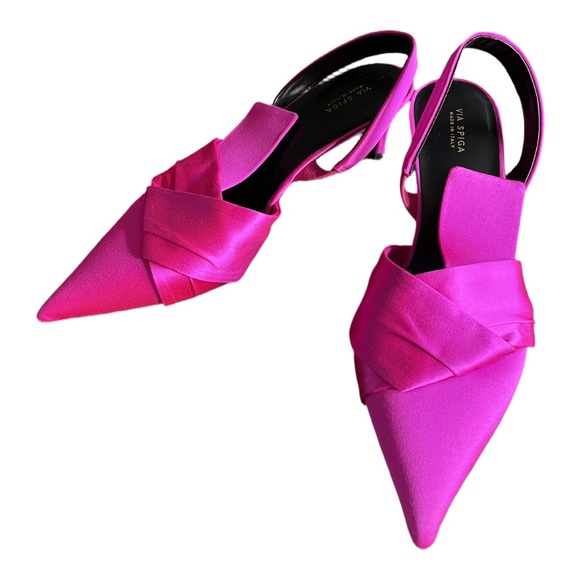 Via Spiga Gem satin kitten heels with large bow detail size 7.5 NWOT - Picture 2 of 8